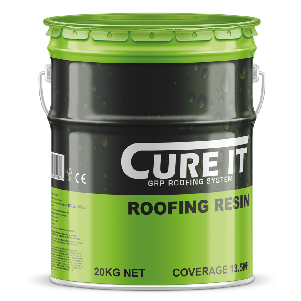 Cure It Roofing Resin forms the GRP laminate when combined with the Chopped Strand Reinforcement Mat