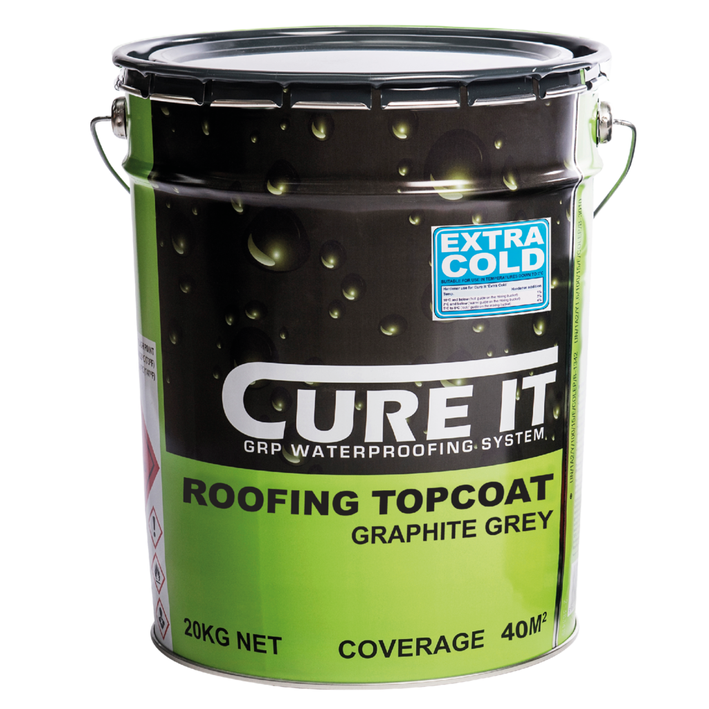 Cure It Graphite Grey Extra Cold Topcoat provides the finished colour and surface appearance. Used in cold temperatures.
