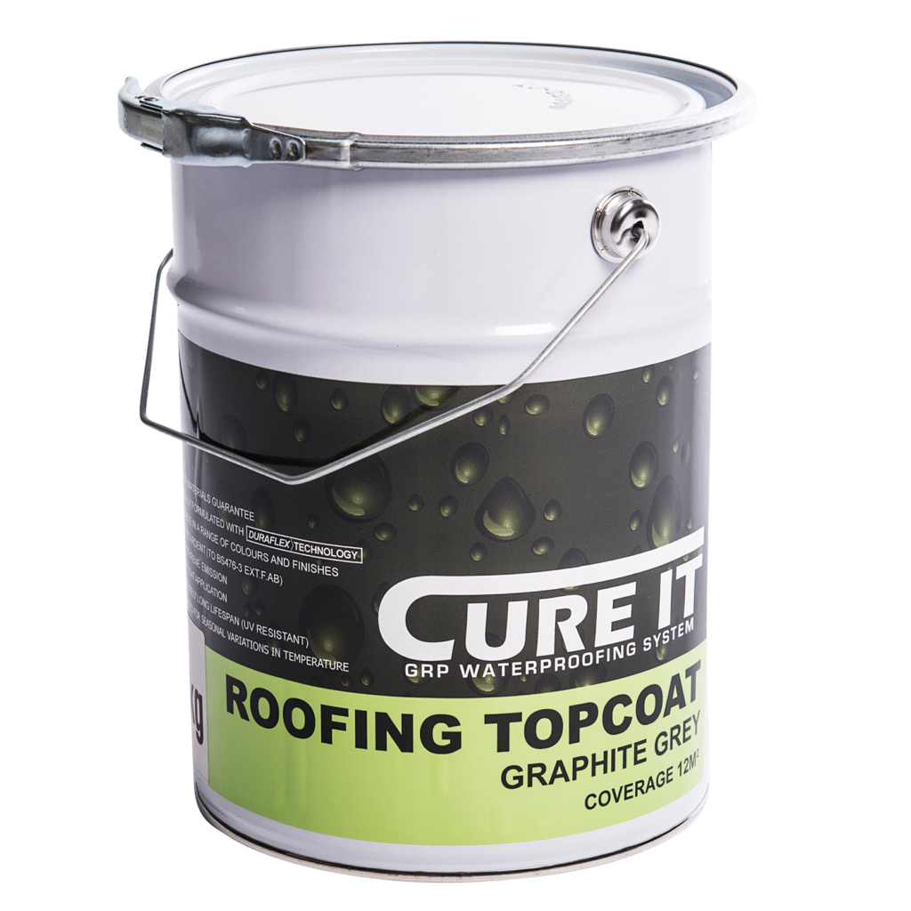 Cure It Graphite Grey Topcoat provides the finished colour and surface appearance.